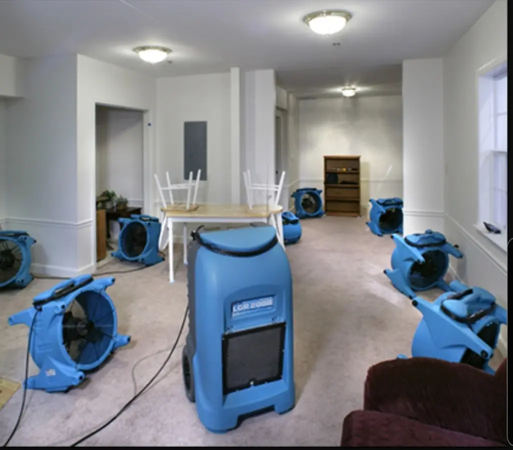 Air movers and dehumidifier setup for Water Extraction & Removal in Orcutt